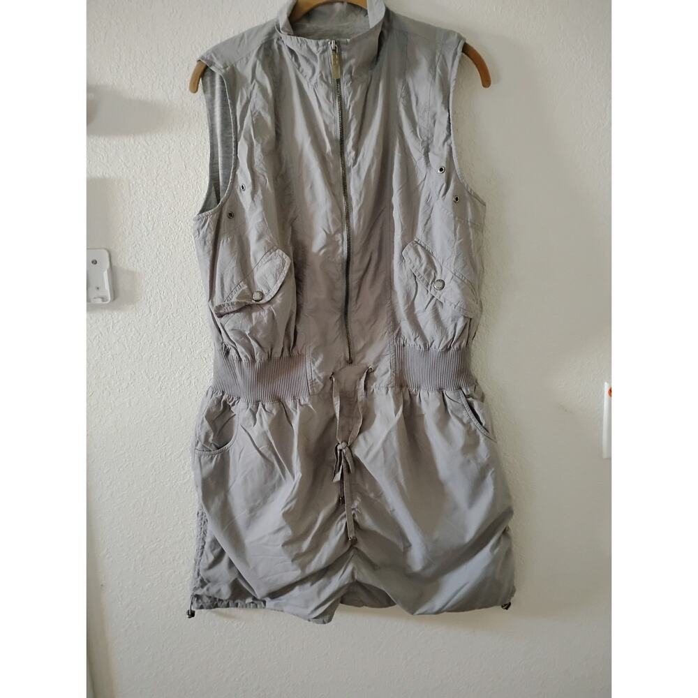 Chicos Zenergy Womens Dress Sz M Gray Sleeveless Sport Athletic Drawstring